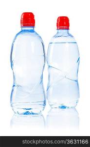 two isolated bottles of water