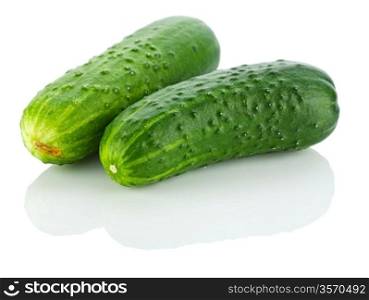 two isolated cucumber