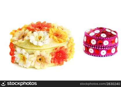Two jewelery boxes isolated on white background.