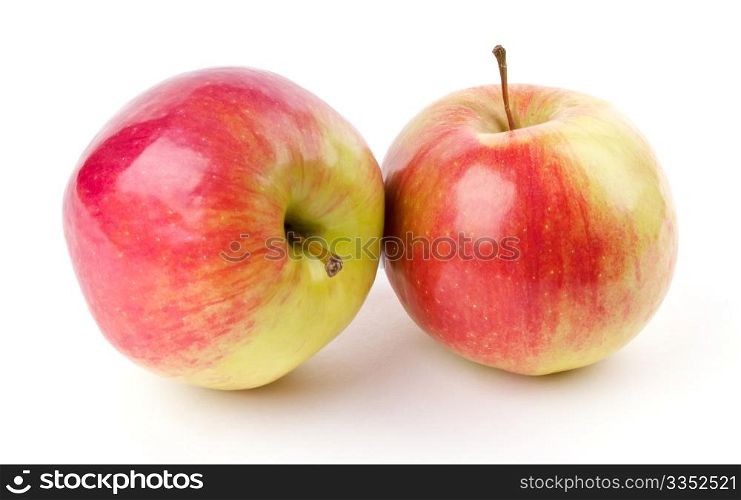 Two juicy apples. Two juicy apples isolated on white background