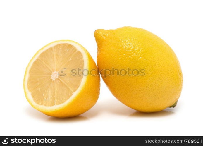 two juicy lemons isolated on a white