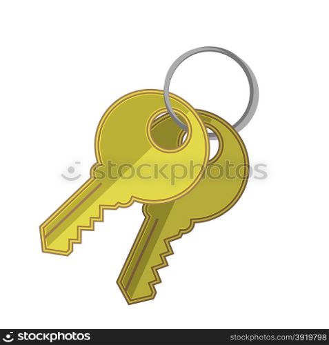 Two Keys Icon Isolated on White Background. Two Keys
