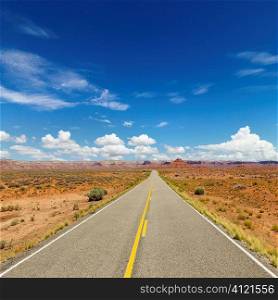 Two Lane Highway Through Desert