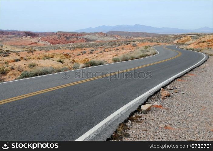 Two lane highway, Valley of Fire State Park, Overton, Nevada