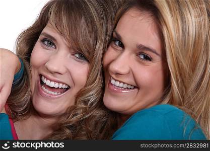 Two laughing women