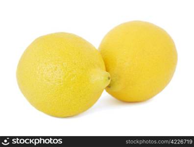 Two lemons isolated on white background. Lemons