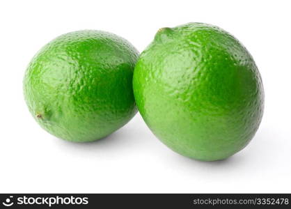 Two lime. Two lime isolated on white background