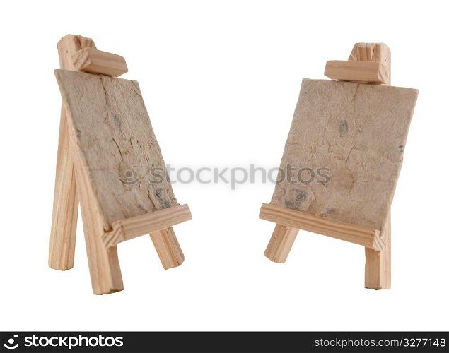 Two little canvas isolated on white background.