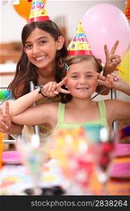 two little girls on a birthday party