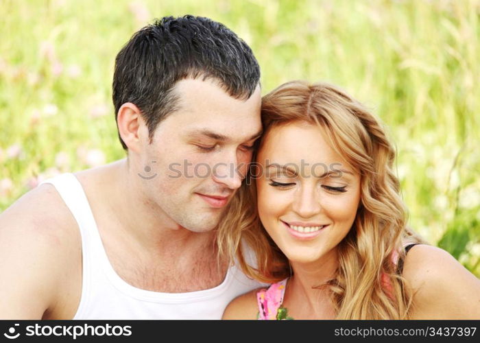 two lovers on grass field