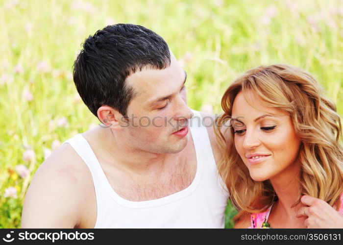 two lovers on grass field