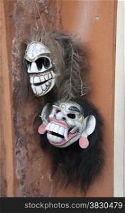 two masks in Ubud on the island Bali