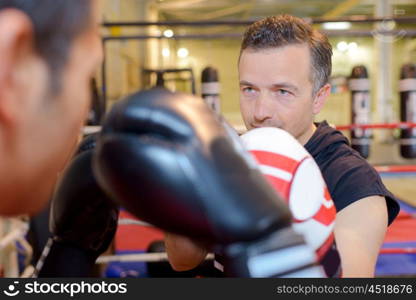 Two men boxing