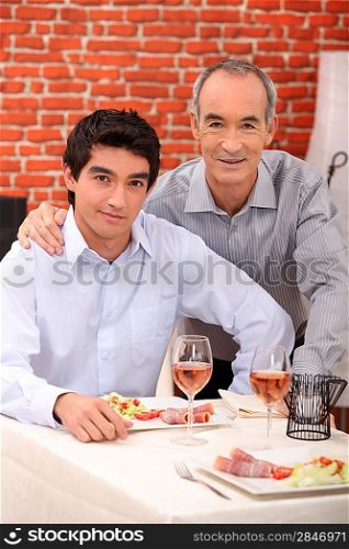 Two men in a restaurant
