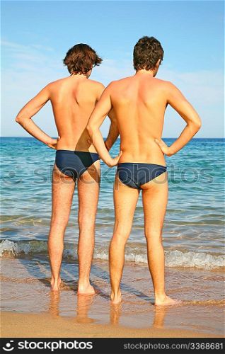 Two men on a beach