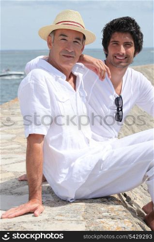 two men on a pier