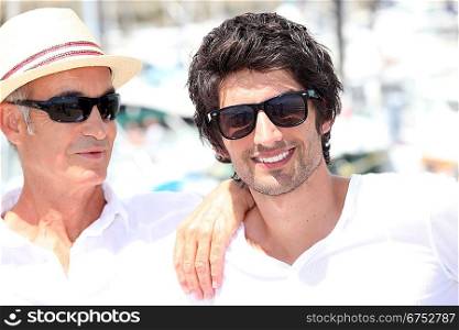 Two men on summer holiday