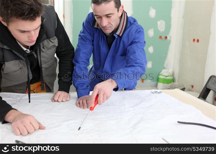 Two men starting DIY project