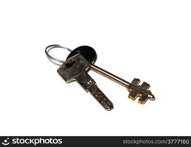 Two metal keys on a ring