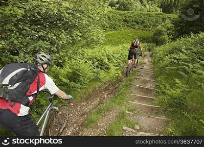 Two Mountainbikers on a Trail