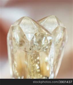 Two natural crystals of clear precious wine topaz