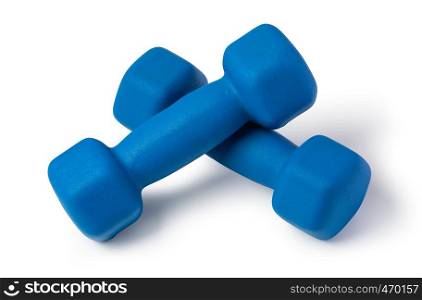 Two of dumbbells Isolated on white background. dumbbells on white background