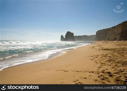 Two of the Twelve Apostles - a series of limestone stacks on the shoreline in Southern Victoria, is one of Australia&rsquo;s premier tourist attractions