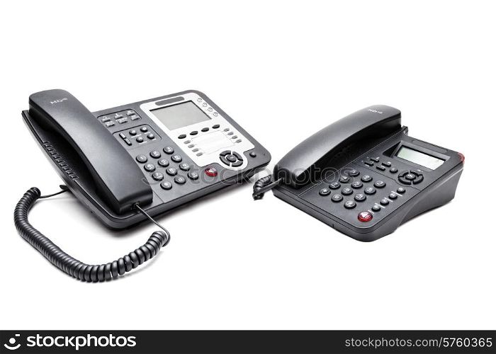 Two office phone isolated on white background