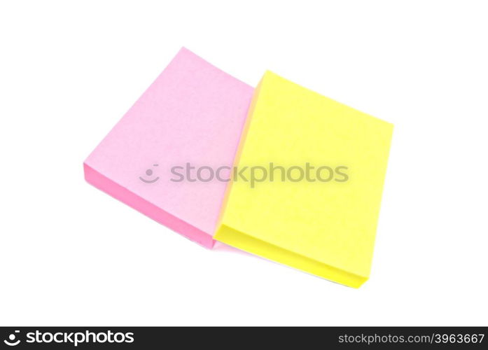 two office sticky notes on white