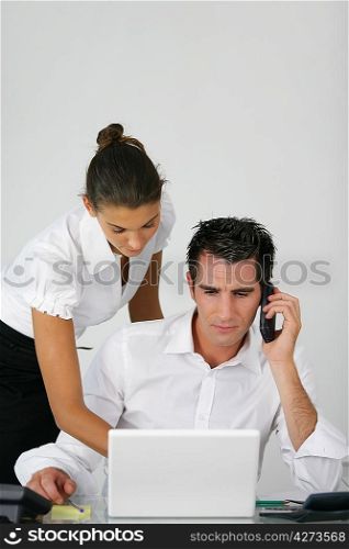 Two office workers