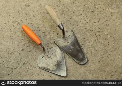 Two Old masonry trowels