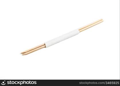 two packed chopsticks isolated on a white background