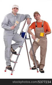 two painter working together