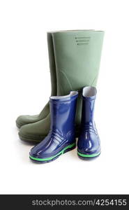 Two pairs of wellington boots