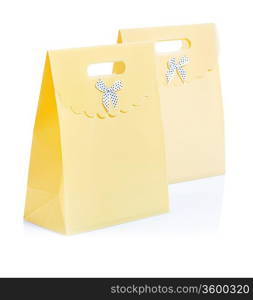 two paper bags on white