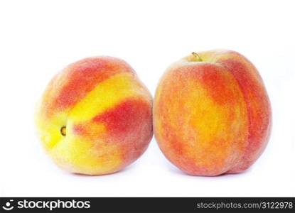 two peach isolated on white