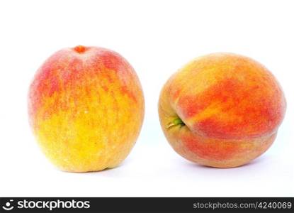 two peach isolated on white