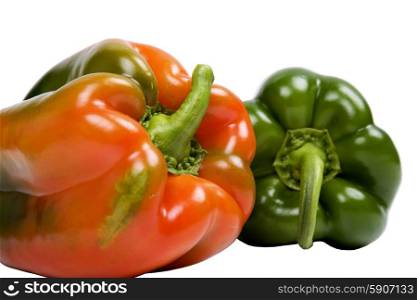 two peppers isolated on white background