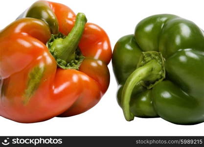two peppers isolated on white background