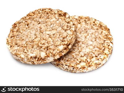 two pieces of corn bread isolated on white background