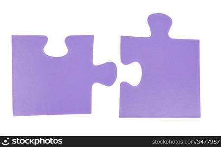 Two pieces of puzzle isolated over white