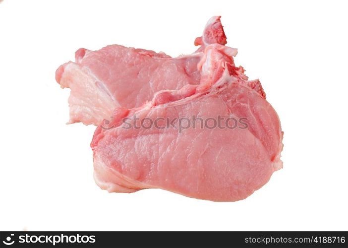 two pieces of steak on the bone, on a white background
