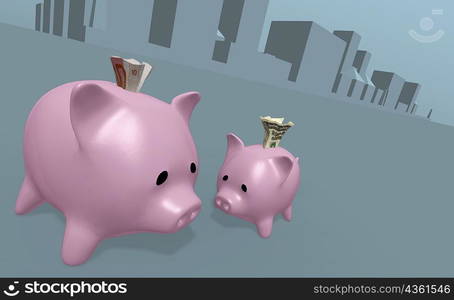 Two piggy banks