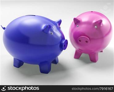 Two Pigs Showing Financial Investment And Security