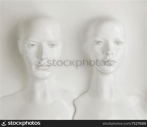 Two plaaster heads of mannequin - work of art