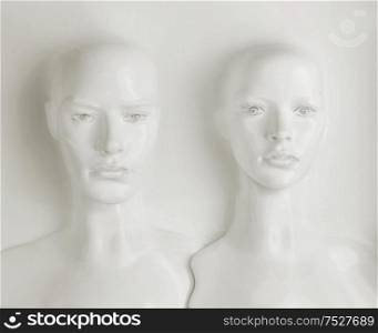 Two plaaster heads of mannequin - work of art