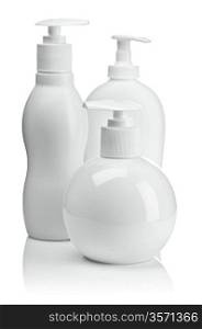 two plastic bottles isolated