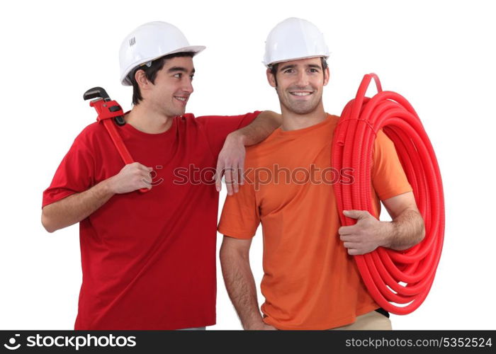Two plumber friends
