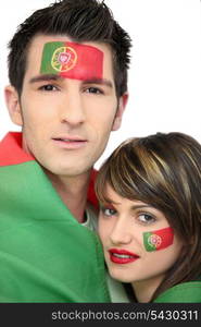 Two Portuguese football fans