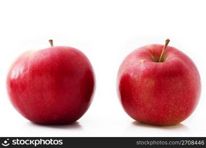 two red apples. two red apples isolated on white background